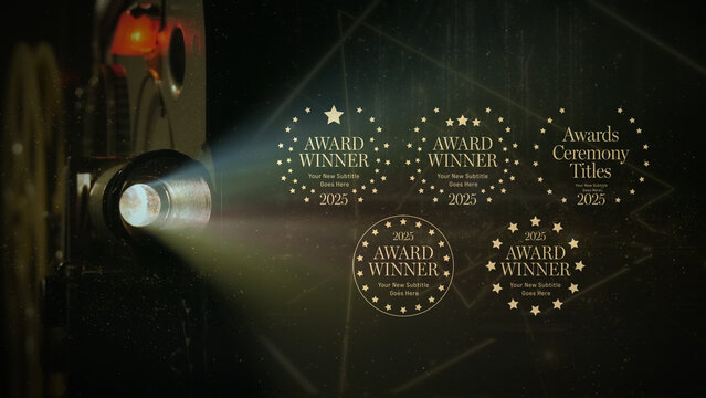 Stars Awards Ceremony Titles. Award Winner Emblem Collection.