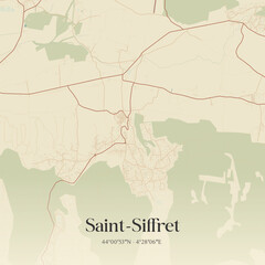 Obraz premium Vintage map of Saint-Siffret, France.
