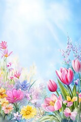 Obraz premium Beautiful colorful wild flowers in Spring.