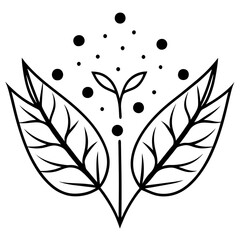 minimalist-leafy-floral-divider-with-dots