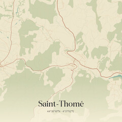Obraz premium Vintage map of Saint-Thomé, France.