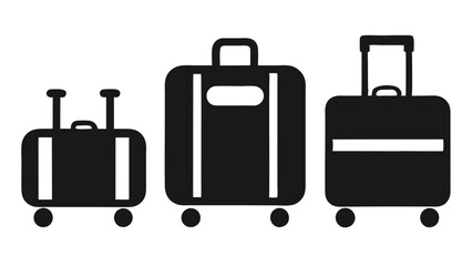 Serene Airport Scene with Colorful Luggage and Airplanes in the Background