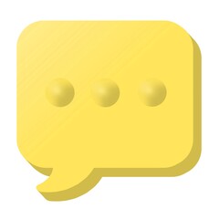 Fototapeta premium Three-dimensional yellow speech bubble isolated on white background. Bubble speech. Bubble text.