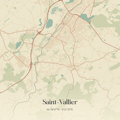 Obraz premium Vintage map of Saint-Vallier, France.