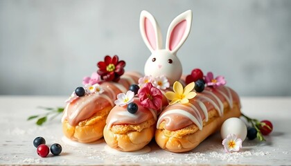 Obraz premium eclair cakes with white fudge