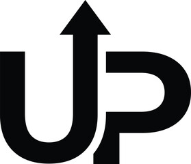 UP Logo Template Design Concept. Letter U and P logo vector with arrow combination, letter UP arrow icon