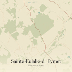 Obraz premium Vintage map of Sainte-Eulalie-d'Eymet, France.