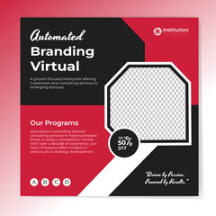 Fototapeta premium Digital marketing and corporate business service social media post banner template design