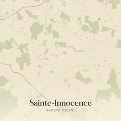 Fototapeta premium Vintage map of Sainte-Innocence, France.