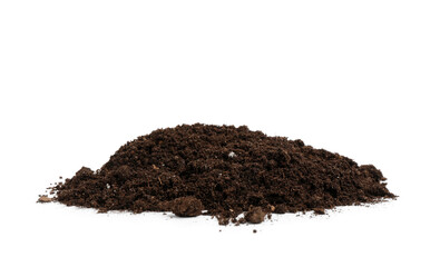 Pile of fresh soil isolated on white