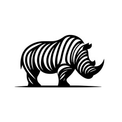 Abstract rhinoceros illustration in black and white