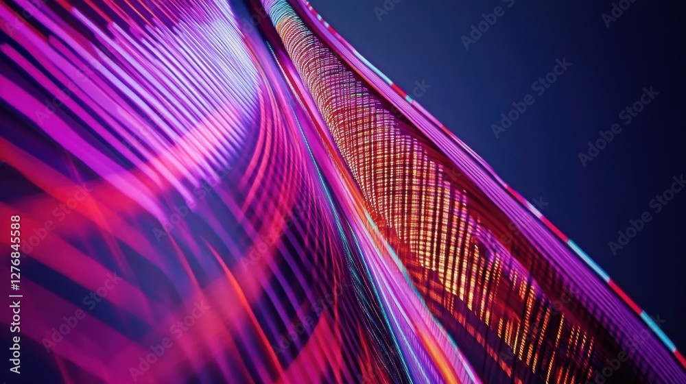 Poster abstract light waves in vibrant colors and dynamic patterns