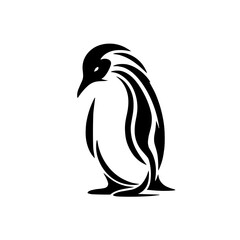 Obraz premium Stylized penguin illustration in black and white