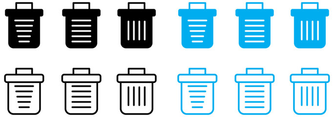 Trash can, bin icon. delete icon. garbage icon - Web icons set.