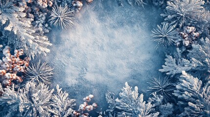 Minimalist Winter Scene with Snow and Frosty Air – Copy Space Included