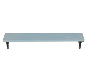 3D rendering blue wooden wall shelf