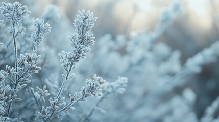 Minimalist Winter Scene with Snow and Frosty Air &ndash; Copy Space Included