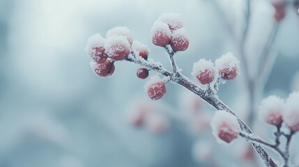 Minimalist Winter Scene with Snow and Frosty Air &ndash; Copy Space Included
