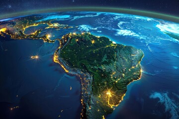 Brazil earth illuminated astronomy.
