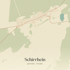 Obraz premium Vintage map of Schirrhein, France.