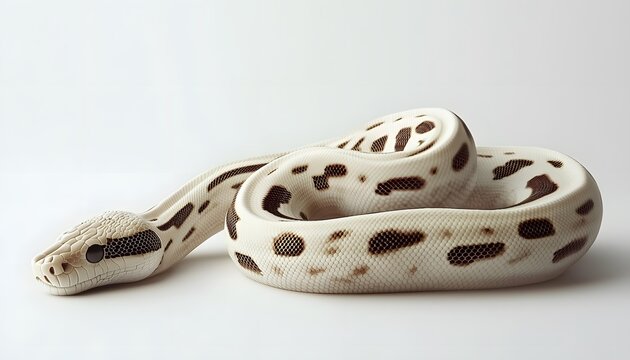 Beautiful snake with white scales and brown spot pattern