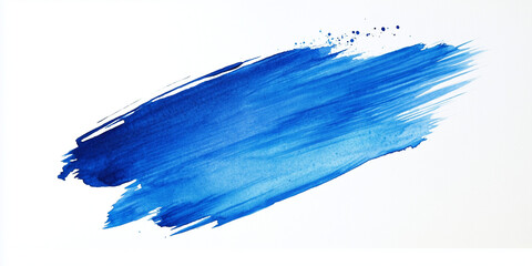 blue paint brush strokes in watercolor isolated on white