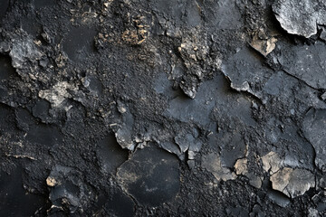 Dark Charcoal Concrete Texture with Rough Porous Surface and High Contrast