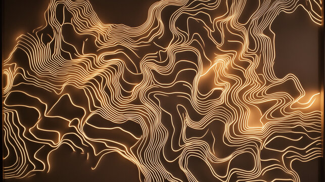 3D topographic pattern with glowing LED accents
