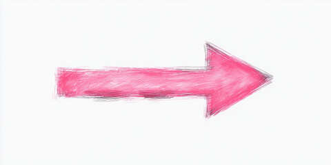 pink arrow hand drawn isolated white