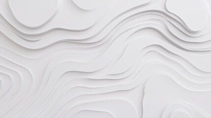 Obraz premium White 3D topographic pattern with soft curves