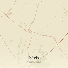 Vintage map of S&eacute;ris, France.