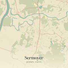 Obraz premium Vintage map of Sermoyer, France.