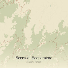 Obraz premium Vintage map of Serra-di-Scopamène, France.