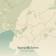 Obraz premium Vintage map of Serra-di-Ferro, France.