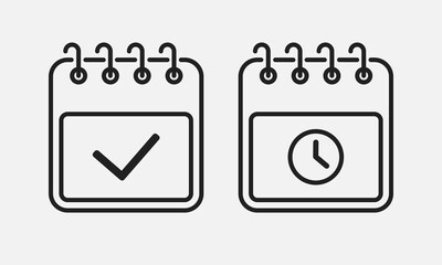 Set icons page calendar - done and schedule, time