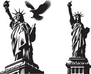 the statue of liberty is shown in black and white © MD. YOUSUF ALI