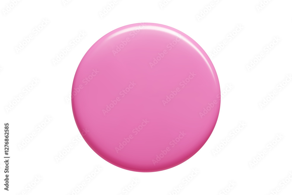 Aufkleber pink rounded 3d banner in vector style with smooth gradient and glossy highlights. circular text bac