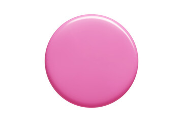 Pink rounded 3d banner in vector style with smooth gradient and glossy highlights. Circular text background element displaying polished surface effect for modern digital designs.