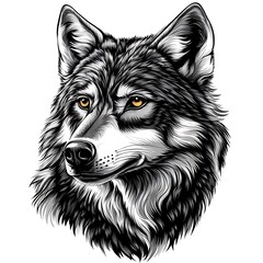 Fototapeta premium Majestic wolf portrait, wildlife, nature, forest background, perfect for prints