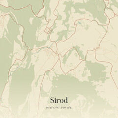 Obraz premium Vintage map of Sirod, France.
