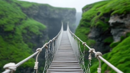 Exploring the unknown across a rope bridge