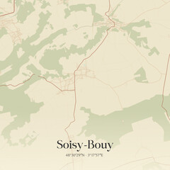 Obraz premium Vintage map of Soisy-Bouy, France.