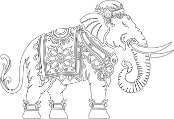 Fototapeta premium an elephant with a decorative pattern on its back