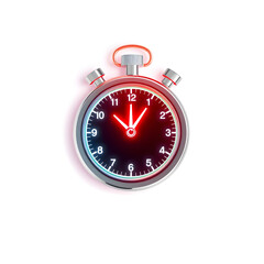 minute counter holographic 3D icon. neon symbol vector illustration isolated on white background. Generative AI