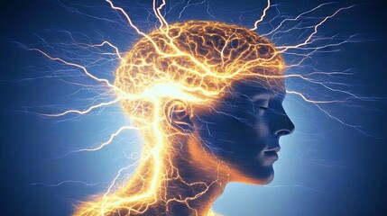 Idea concept in the form of a cyber brain 