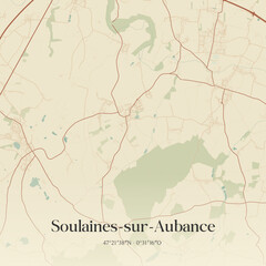 Obraz premium Vintage map of Soulaines-sur-Aubance, France.
