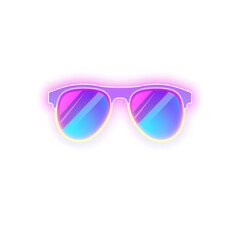 Fototapeta premium glasses holographic 3D icon. neon symbol vector illustration isolated on white background. Generative AI