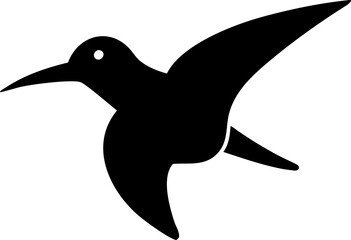 Tern Bird Silhouette Vector Icon White Background.