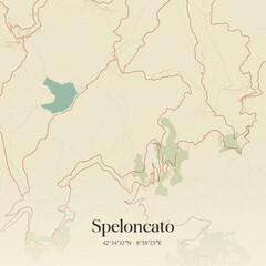 Naklejka premium Vintage map of Speloncato, France.