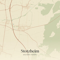 Obraz premium Vintage map of Stotzheim, France.